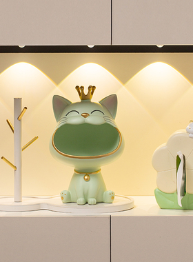 速发创意招财猫电件收纳入户玄关客厅摆视柜装饰品乔迁居新礼品