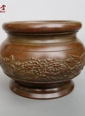 速发家用摆佛铜香炉宣德佛供奉仿古室内客厅炉具铜缸铜笔筒供件