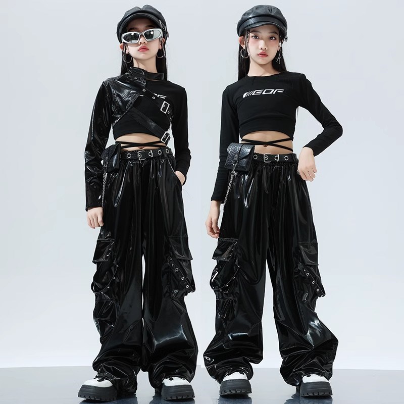 速发爵士舞孩服j潮时酷髦装azz韩版少儿模特走秀套装团舞蹈演出服