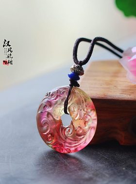 速发饰法琉璃平安扣花牌吊坠字式通用挂古送礼结缘六男大明咒项链