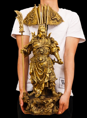 速发纯铜九龙财公爷关神爷关二武大小号佛像客厅招财店铺供奉铜像