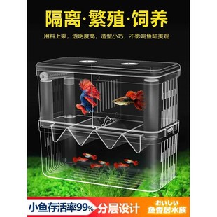 速发鱼缸隔离盒孔雀独孵化盒热带鱼小鱼幼鱼鱼化盒特大号大号小号