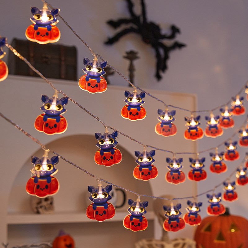 速发圣节装串南瓜餐灯厅饰挂件主题布置发光活动背景墙拍照道具氛