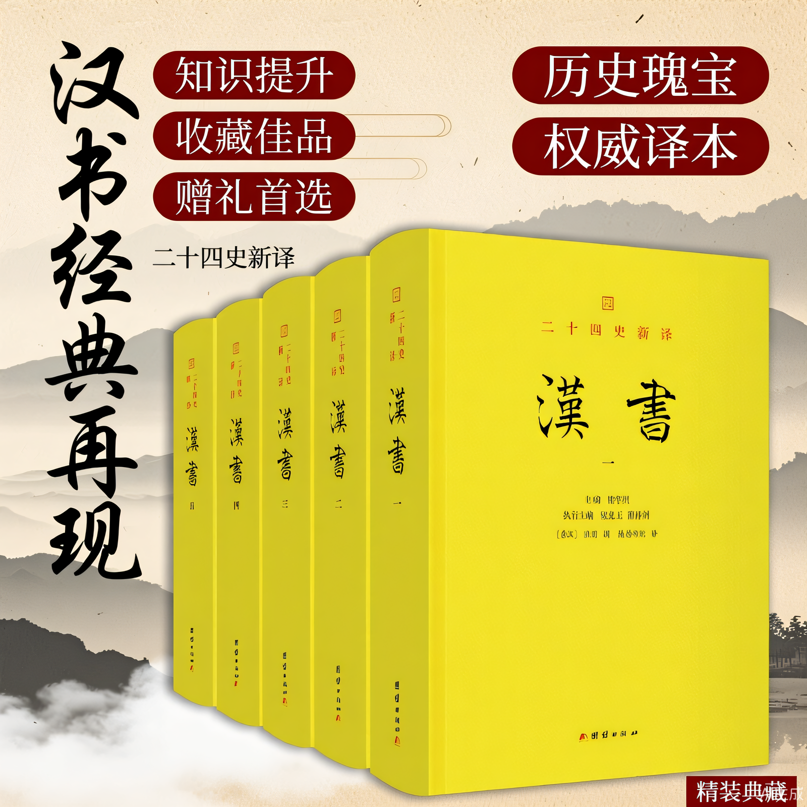 二十四史新译：汉书（全五册）全本全译 文白对照 班固 楼宇烈作序推荐 前汉书中国历史故事通史历史名著传记东汉历史的纪传体史书