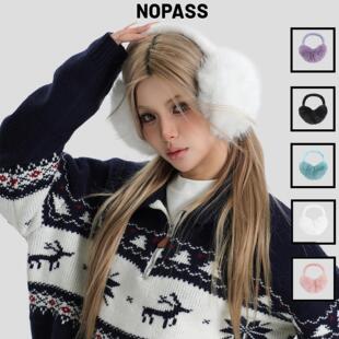 保暖搭配耳机耳套女 复古毛茸茸折叠冬季 NOPASS 国潮情侣原创美式
