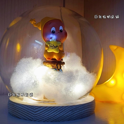 星星人123代盲盒玻璃收纳盒发光