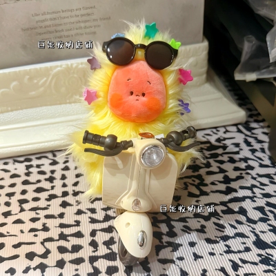 星星人毛绒盲盒造景摩托道具小车