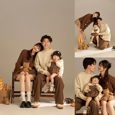 影楼新款全家福毛衣亲子装