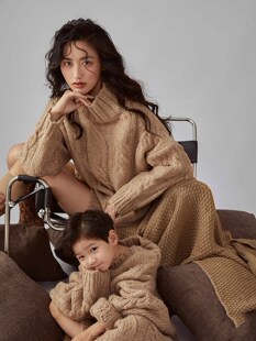 拍摄母女装2026新款炸街女童吊带黑裙高端影楼亲子装裙子洋气拍照