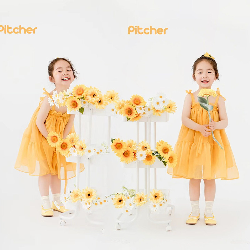 女童礼服花童婚礼小女孩公主裙夏短袖儿童周岁写真摄影表演高端