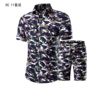 1508-DC11套装-P40印花大码短袖衬衫套装备货大货男夏季新款衬衣图片