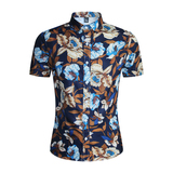 1508-CS10-P20外贸欧美跨境现货印花短袖衬衣夏威夷沙滩花衬衫潮，男装T恤，星座1508-1