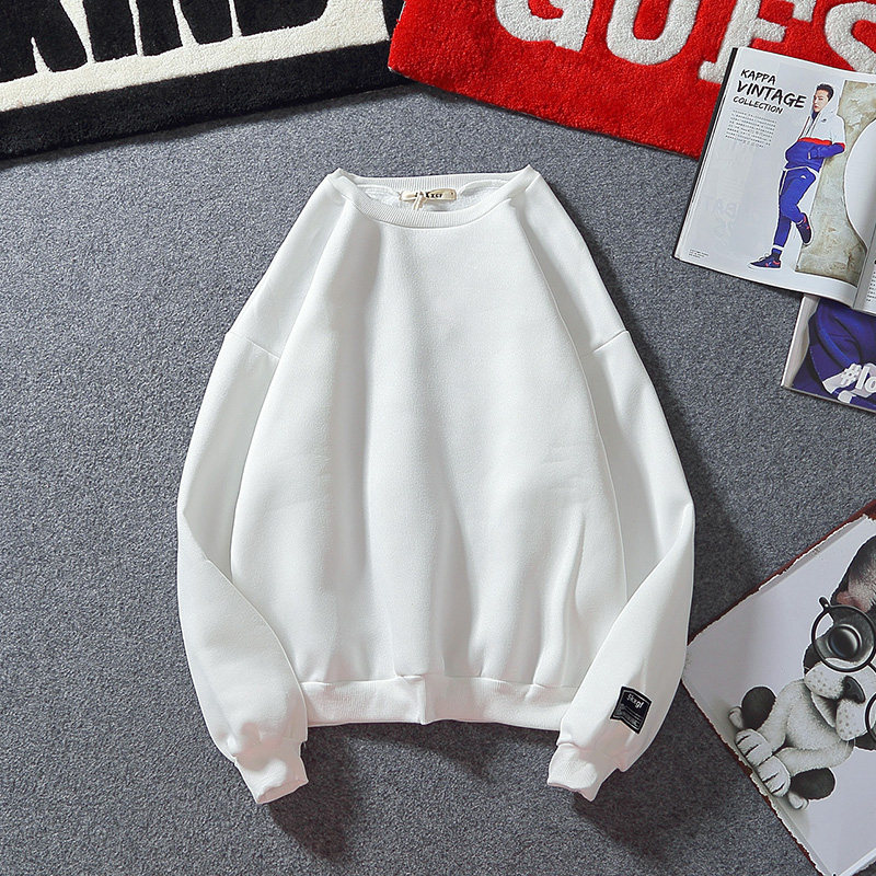 1508-V01-P15纯色圆领新款卫衣韩版潮流加绒加厚秋季潮牌男装外套，女装短外套，星座1508-1