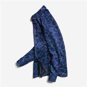 1508-B508-P45冬新款男士长袖方领保暖衫加绒加厚休闲印花衬衫男图片