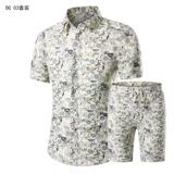 1508-DC01套装-P40短袖衬衫套装男印花衬衣短袖2025新款寸衣套装，男装衬衫，星座1508-1
