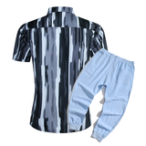 1508-CS07+K522-P45外贸欧美跨境现货短袖衬衫套装夏威夷沙滩衬衣，男装T恤，星座1508-1