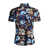 1508-CS10-P20外贸欧美跨境现货印花短袖衬衣夏威夷沙滩花衬衫潮，男装T恤，星座1508-1