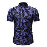 1508-DC24-P20薄款男士休闲衬衣2025年碎花上衣衬衫大码少年印花，男装衬衫，星座1508-1