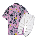 1508-CS20+K522-P45外贸欧美跨境现货短袖衬衫套装夏威夷沙滩衬衣，男装T恤，星座1508-1