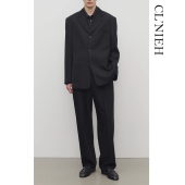 进口Nikke面料Excella拉链羊毛合身西裤 CLNIEH 静奢ROW风Zev款