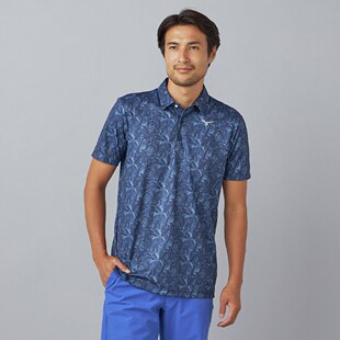 日本26春夏款美津浓男士高尔夫服装印花时尚修身透气速干灵活短袖