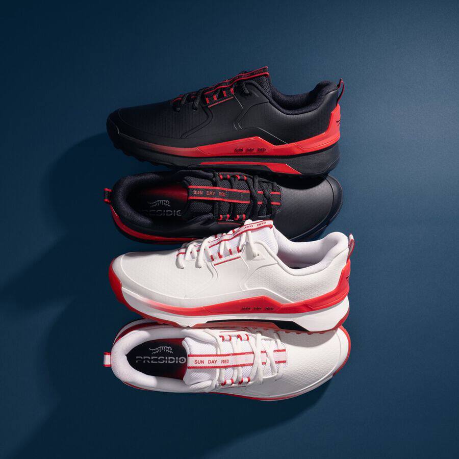 正品 Sun Day Red Presidio 高尔夫球鞋男士运动鞋老虎伍兹无钉鞋