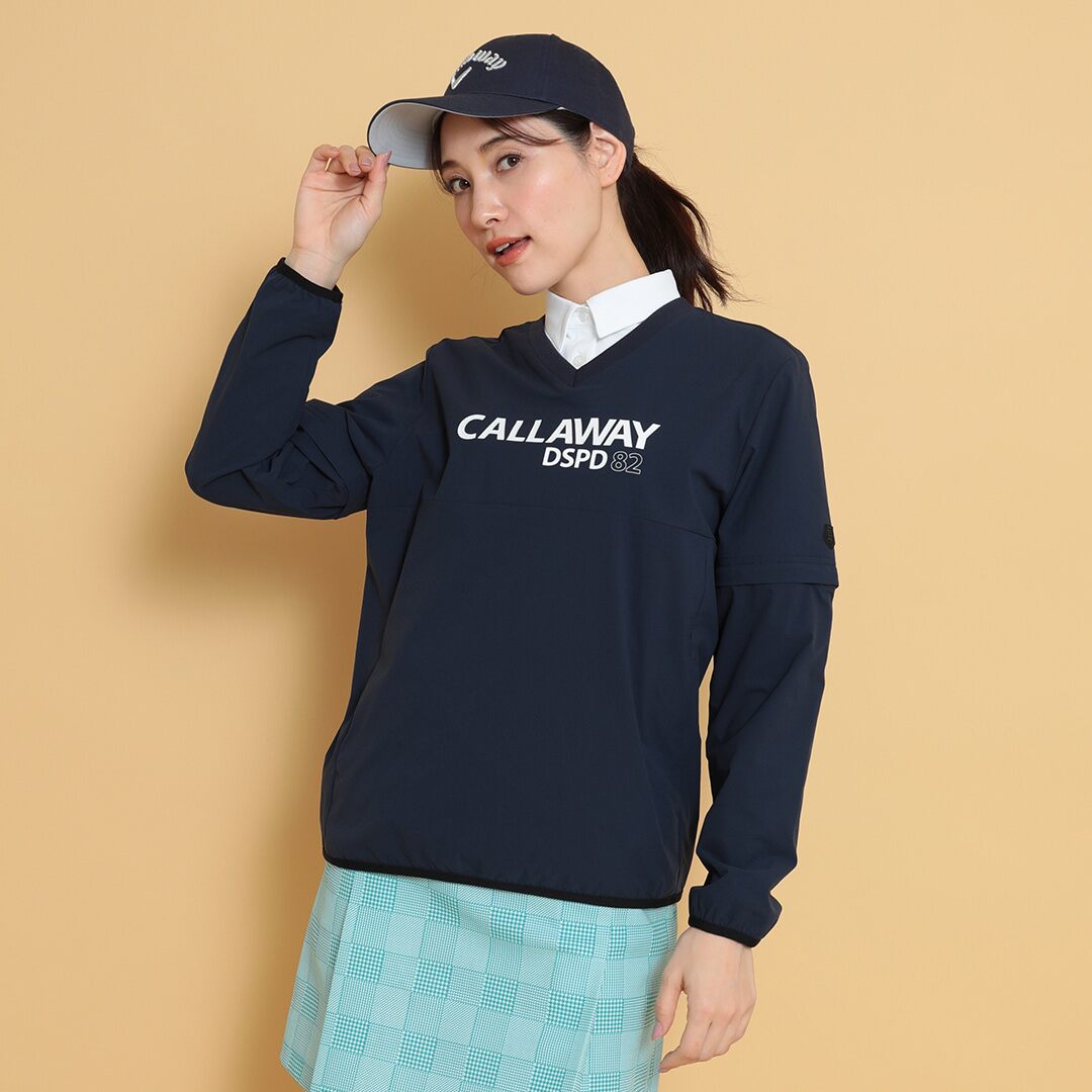 日本代购25年春款Callaway卡拉威高尔夫服装女士弹力轻量长袖上衣