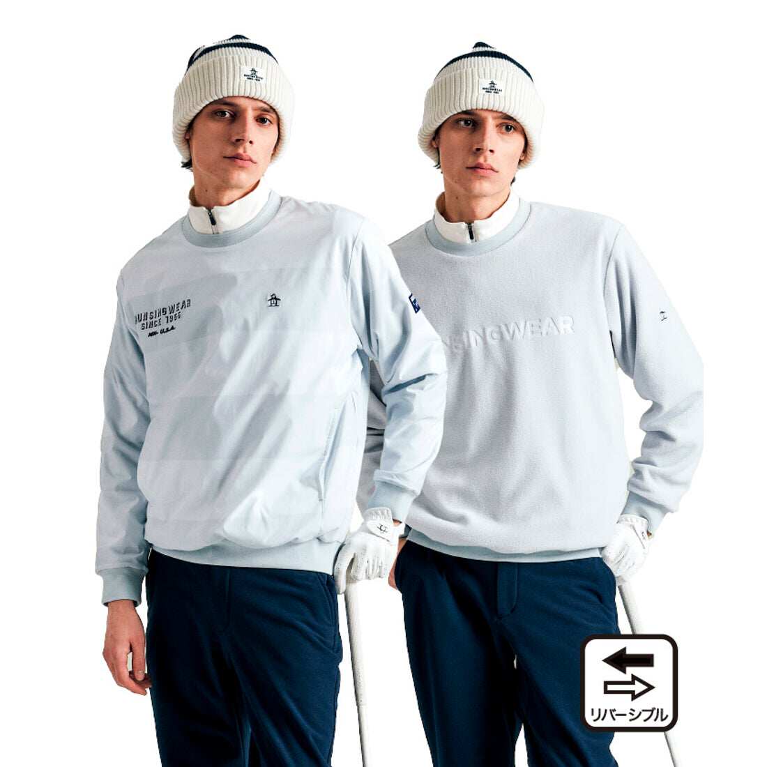 24秋冬款日本代购MUNSINGWEAR/万星威高尔夫服装男士长袖双面外套