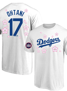 2025东京赛洛杉矶道奇樱花小熊T恤OHTANI大谷翔平棒球短袖可定制