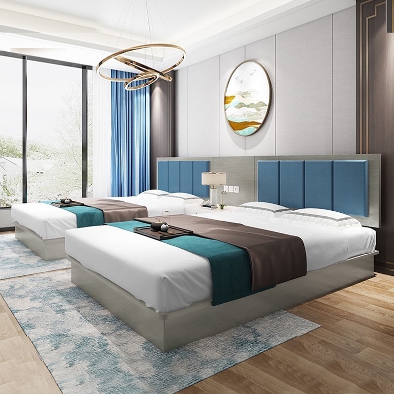 速发宾馆床标间全套酒客家具床房人床公寓民宿店双单间组合床