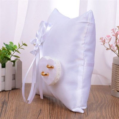 速发Woddig Rig Cushio Deuble Bow Ribbo Prls Romat Rig