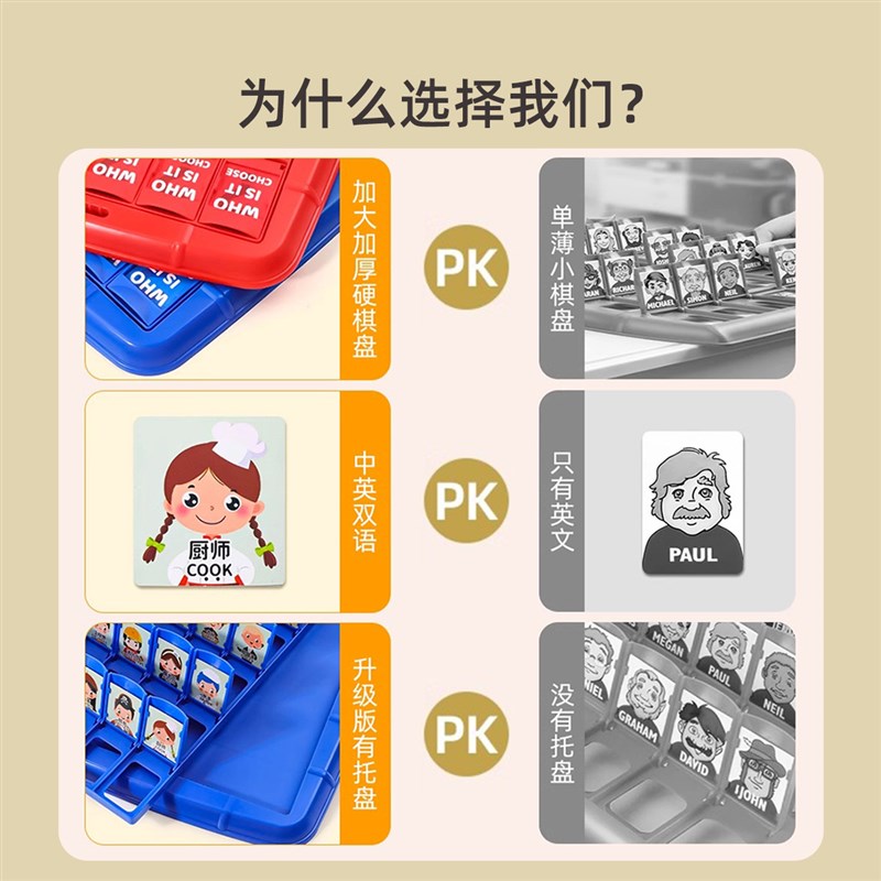 速发猜猜我是谁卡牌双人对战玩具升级版卡片桌游儿童益智亲子互动