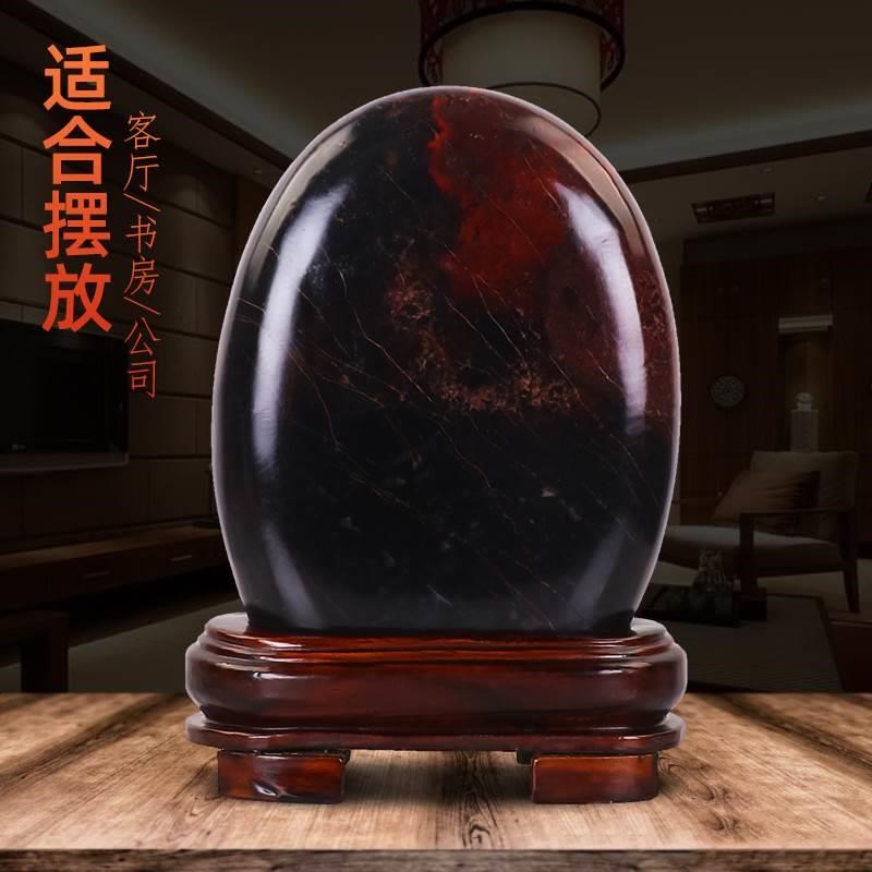 速发桂林鸡血玉原石摆件观赏奇石室内装饰客厅玄关办公室靠山石头