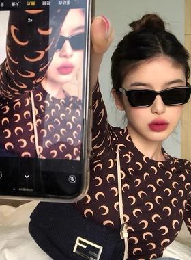 速发风气质镜方形时髦小框偏光防紫拍线太街外墨款潮