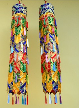 速发藏风式格居家酒店寺院布艺装饰绣八吉祥宝伞经幢幢幡宝盖