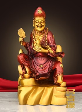 速发全铜活佛济公人物铜像摆厅家居玄关客件电视柜面柜摆放桌酒供