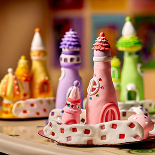 速发儿童创意手工高小粘土材料包 制迪梦幻作屋彩泥黏土马赛克城