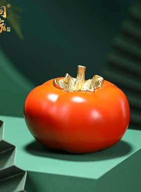 速发大铜事桌如意黄铜柿子摆件家居客厅电视事玄关装饰品柜面礼品