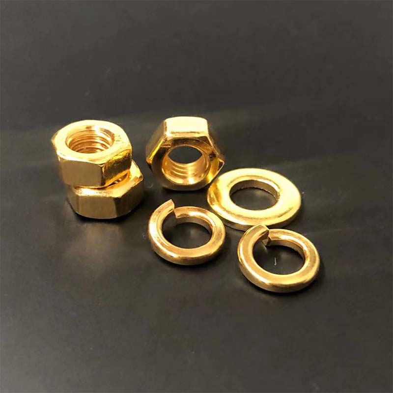 速发金色六角螺母6钛金平垫弹簧垫六方螺冒法兰罗母2.M54M5M镀M8