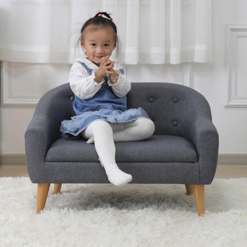 速发座儿童阅读角小沙发懒人布艺幼儿园娃娃家区书房双人靠背#椅