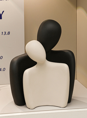 速发柜奢抽象情侣人物酒轻装饰品办件客厅玄关摆公室书柜创意摆设