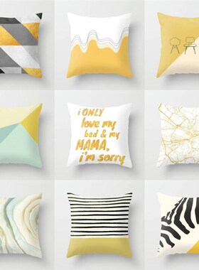 速发风小清新抱枕套不含芯正抱形沙办方枕靠垫客厅发公室靠枕