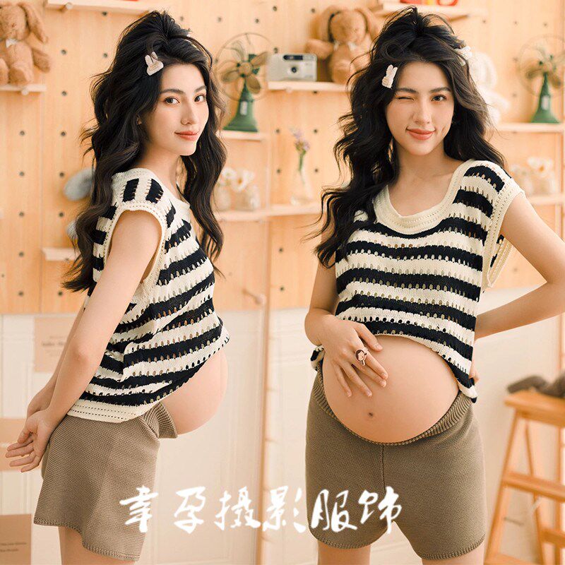 速发孕妇拍照服装新款影楼主题复古文艺简风约孕妈咪装肚照服大在