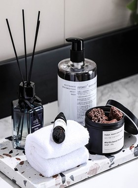 速发华明展间样板厅浴室水槽水磨石托盘浴室套装软装摆件可手触及