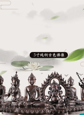 速发纯铜佛像释神牟尼药师金刚萨埵黄财迦阿弥陀佛绿度母古色2寸