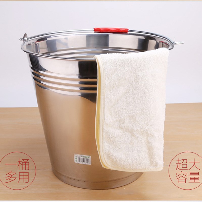 速发不锈钢水桶式提盖幼儿园家用带手提桶油桶垃圾分类食堂铁桶提