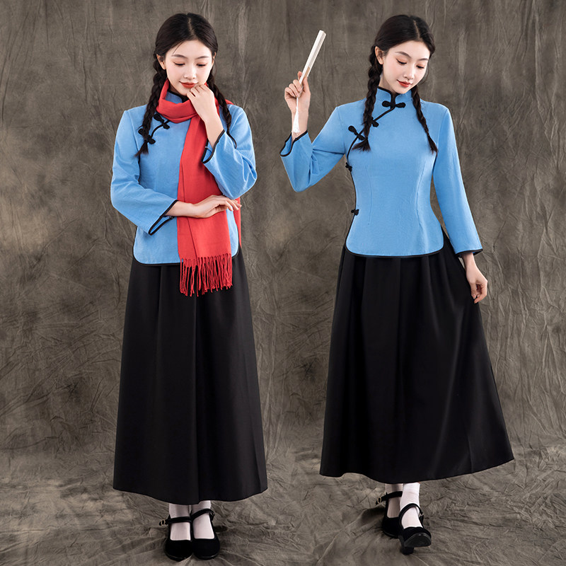 速发民国中装复古学生装班服五四青风装年山装毕业校服合唱服演出