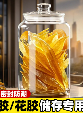 鱼胶储存罐密封罐花胶专用食品级玻璃罐子储物罐装茶叶陈皮储藏罐