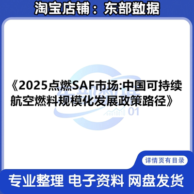 2025点燃SAF市场：中国可持续航空燃料规模化发展政策路径报告