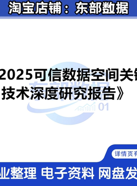 2025年可信数据空间关键技术深度研究报告